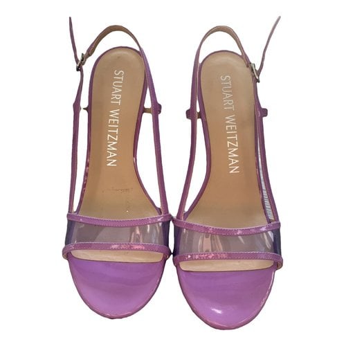Pre-owned Stuart Weitzman Patent Leather Sandal In Purple
