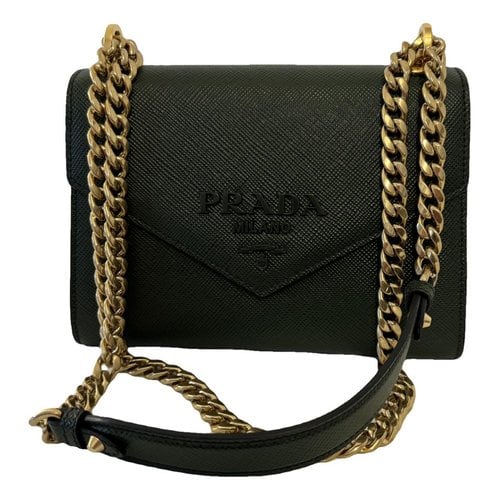 Pre-owned Prada Leather Crossbody Bag In Green