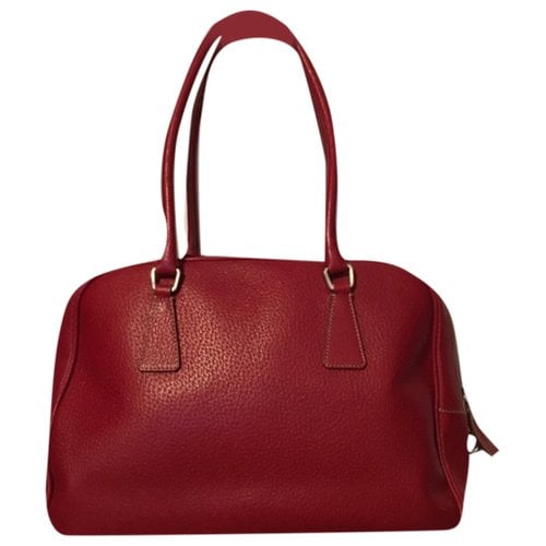 Pre-owned Prada Leather Satchel In Red
