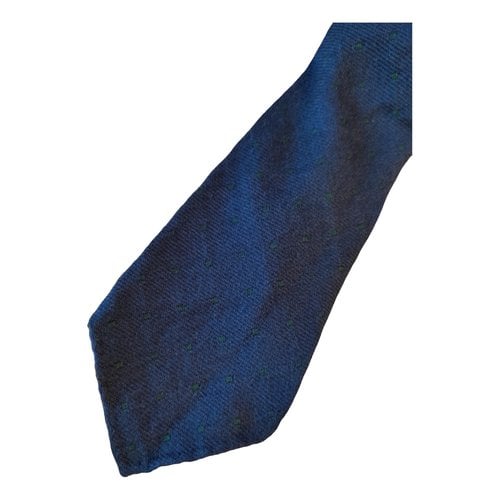 Pre-owned Kiton Wool Tie In Blue
