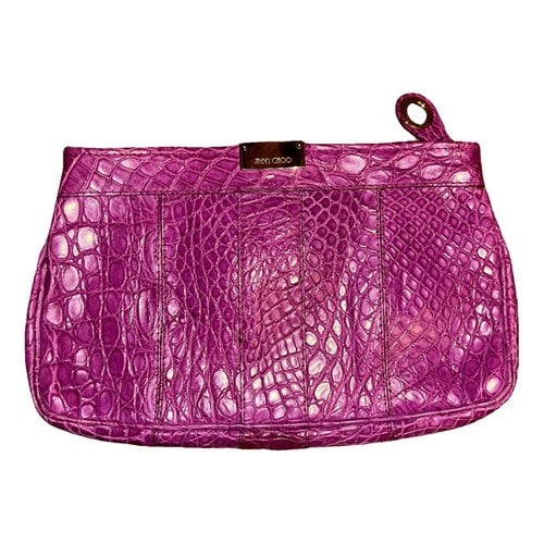 Pre-owned Jimmy Choo Leather Clutch Bag In Pink