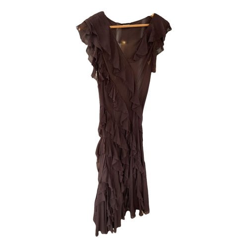 Pre-owned Dkny Maxi Dress In Brown