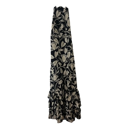 Pre-owned Agua By Agua Bendita Linen Maxi Dress In Navy