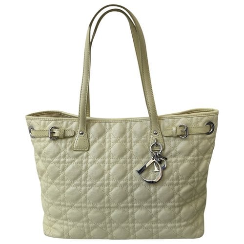 Pre-owned Dior Panarea Leather Tote In Yellow