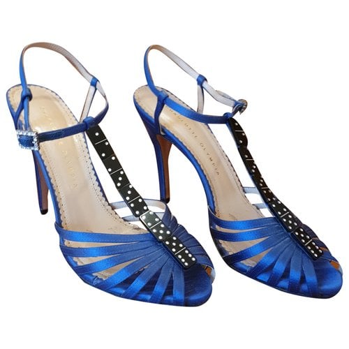 Pre-owned Charlotte Olympia Vinyl Sandals In Navy