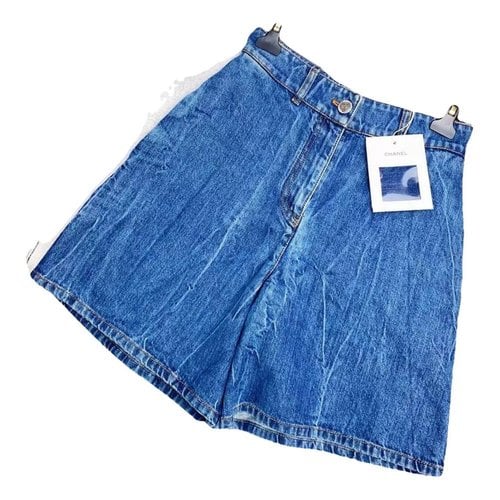 Pre-owned Chanel Tweed Shorts In Blue