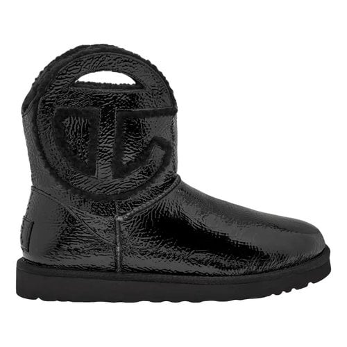 Pre-owned Ugg X Telfar Patent Leather Snow Boots In Black