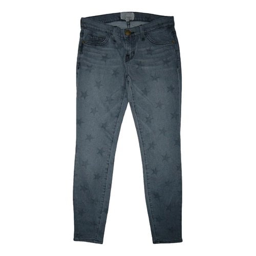 Pre-owned Current Elliott Slim Jeans In Grey