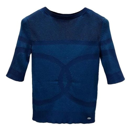 Pre-owned Chanel Silk T-shirt In Blue