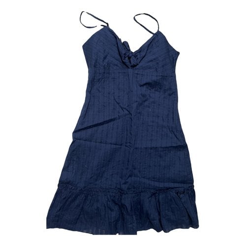 Pre-owned Guess Linen Mini Dress In Blue