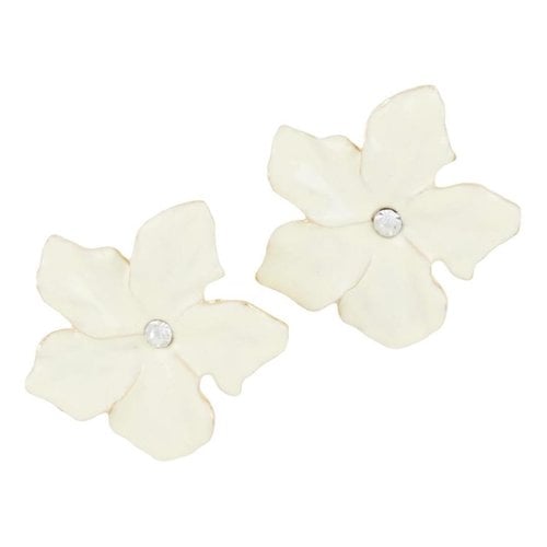 Pre-owned Christian Lacroix Earrings In White