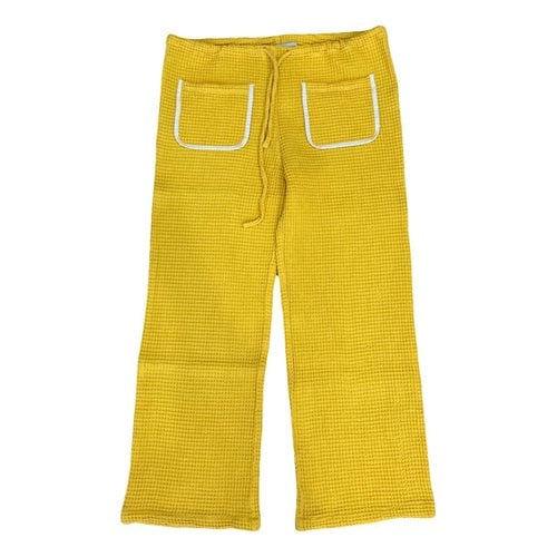 Pre-owned La Veste Straight Pants In Yellow