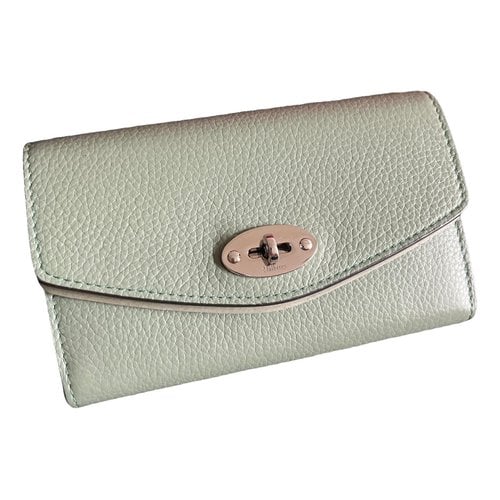 Pre-owned Mulberry Leather Wallet In Green