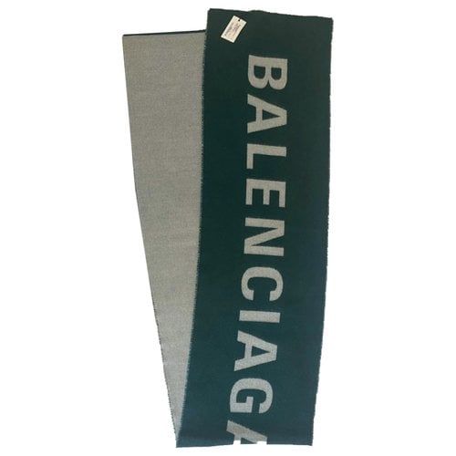 Pre-owned Balenciaga Wool Scarf & Pocket Square In Green
