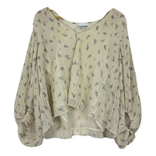 Pre-owned Ganni Blouse In Beige