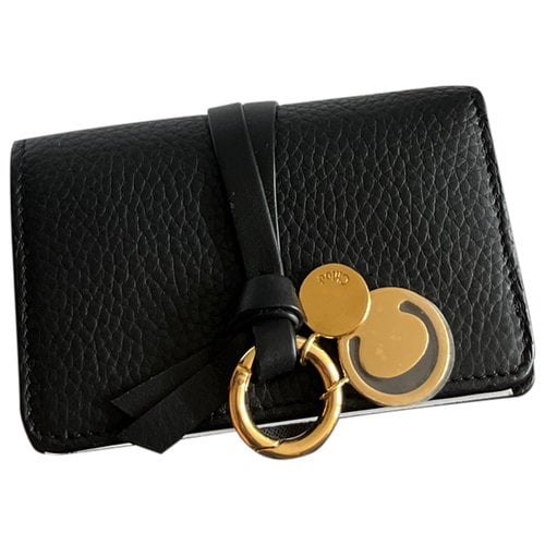 Pre-owned Chloé Leather Card Wallet In Black