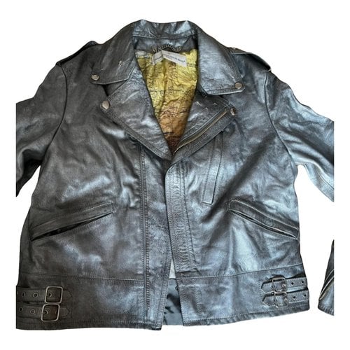 Pre-owned Golden Goose Leather Jacket In Metallic