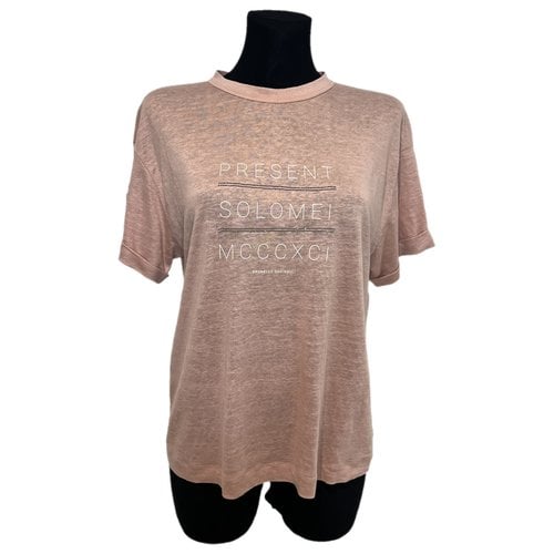 Pre-owned Brunello Cucinelli Linen T-shirt In Pink