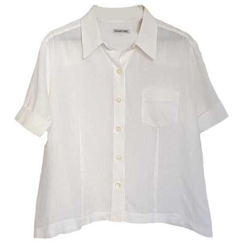 Pre-owned Gerard Darel Linen Shirt In White