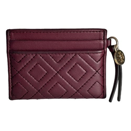 Pre-owned Tory Burch Leather Wallet In Burgundy