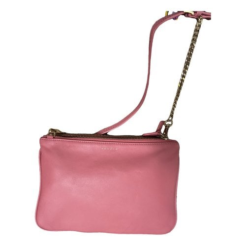 Pre-owned Sandro Addict Leather Handbag In Pink