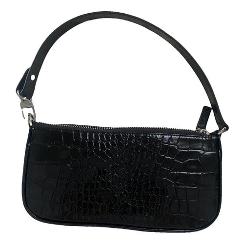 Pre-owned By Far Rachel Patent Leather Handbag In Black