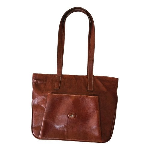 Pre-owned The Bridge Leather Tote In Brown