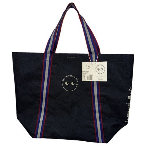 Pre-owned Anya Hindmarch Cloth Travel Bag In Navy