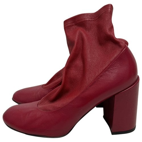 Pre-owned Agl Attilio Giusti Leombruni Leather Boots In Red