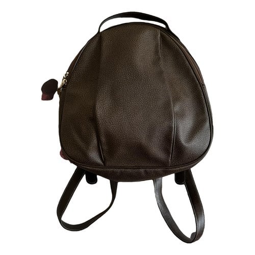 Pre-owned Borbonese Cloth Backpack In Brown