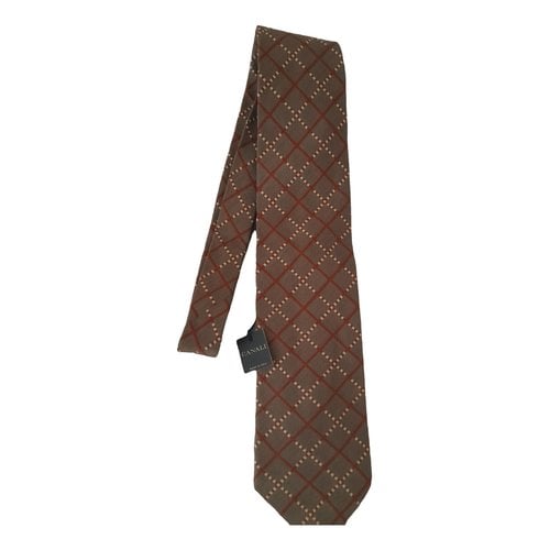 Pre-owned Canali Silk Tie In Brown