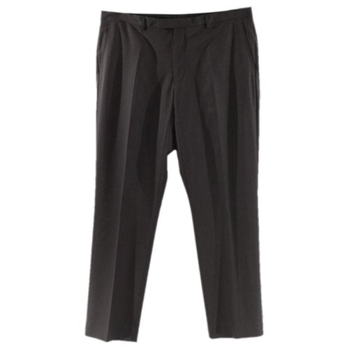 Pre-owned Kenzo Linen Trousers In Brown