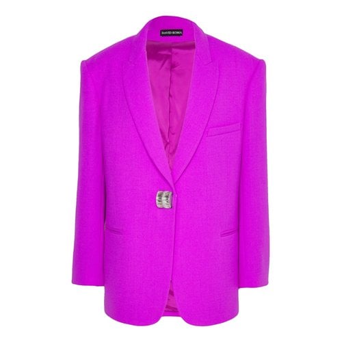 Pre-owned David Koma Wool Blazer In Purple