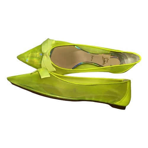Pre-owned Christian Louboutin Ballet Flats In Yellow