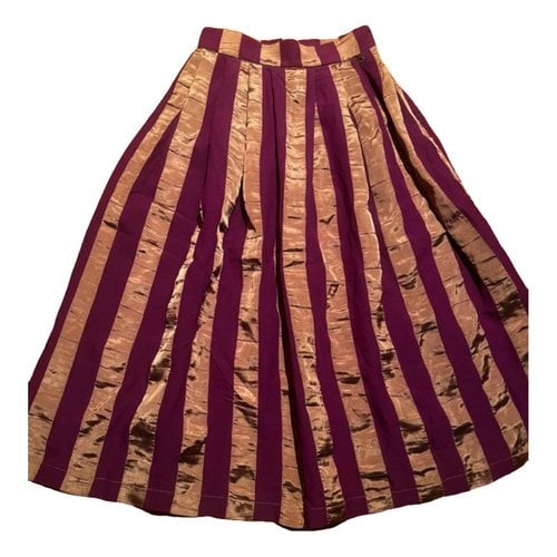 Pre-owned Dixie Maxi Skirt In Burgundy