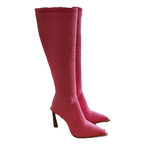Pre-owned Fendi Boots In Pink