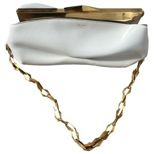 Pre-owned Jimmy Choo Leather Clutch Bag In White