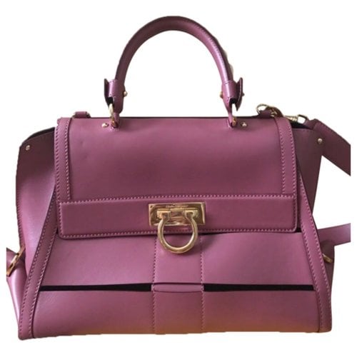 Pre-owned Ferragamo Sofia Leather Satchel In Pink