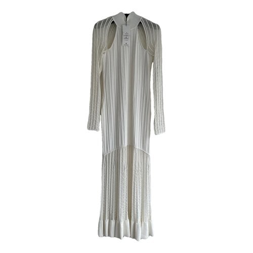 Pre-owned Herve Leger Maxi Dress In White
