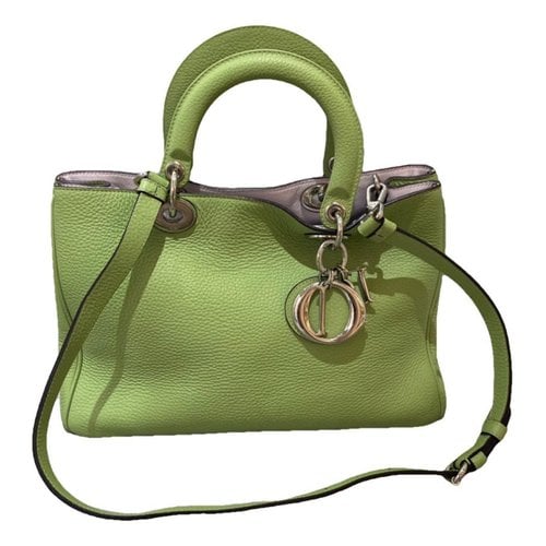 Pre-owned Dior Issimo Leather Tote In Green