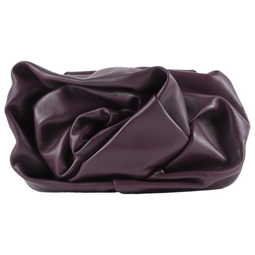 Pre-owned Burberry Leather Clutch Bag In Purple