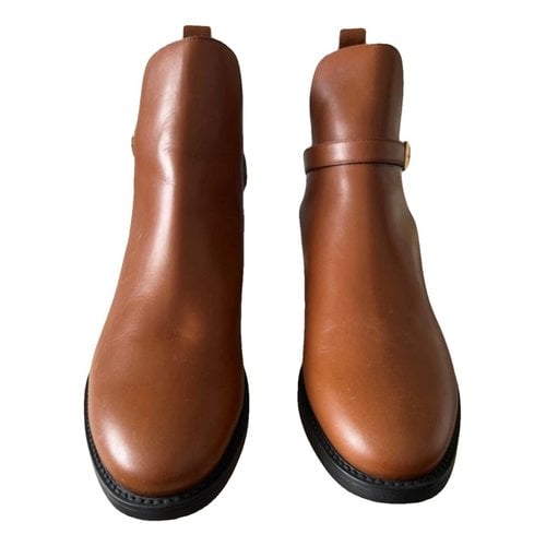 Pre-owned Burberry Leather Boots In Brown