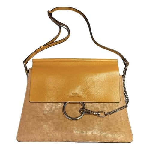 Pre-owned Chloé Faye Leather Handbag In Yellow