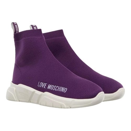 Pre-owned Moschino Love Trainers In Purple