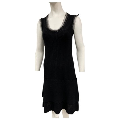 Pre-owned Philosophy Di Alberta Ferretti Wool Maxi Dress In Black