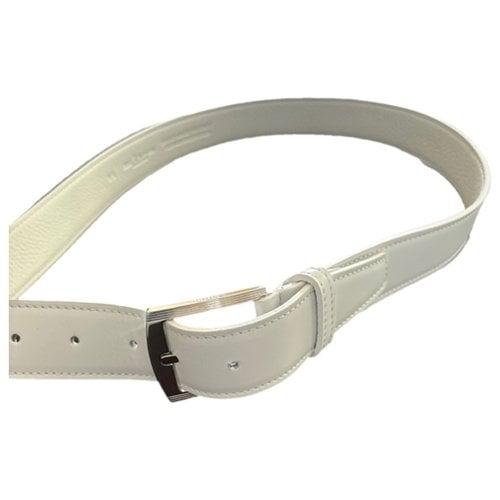 Pre-owned Kiton Leather Belt In White