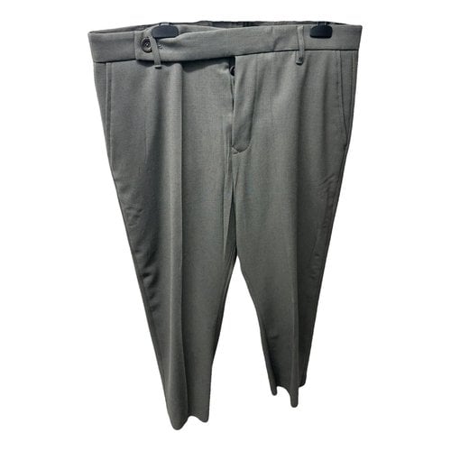 Pre-owned Rick Owens Wool Trousers In Grey