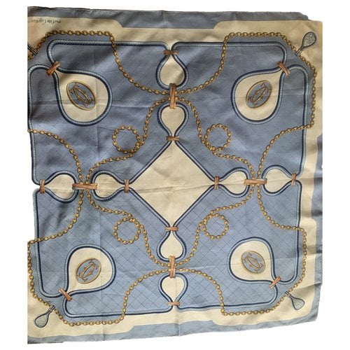 Pre-owned Cartier Silk Handkerchief In Blue