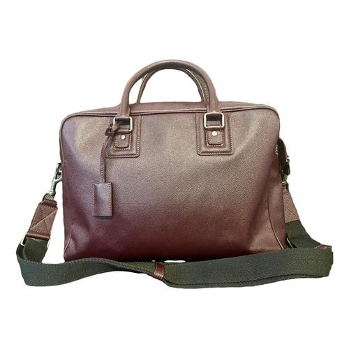 Pre-owned Dolce & Gabbana Leather Satchel In Burgundy