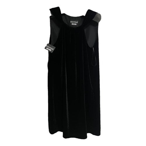 Pre-owned Moschino Velvet Mini Dress In Black